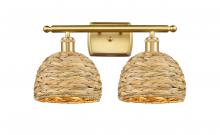 Innovations Lighting 516-2W-SG-RBD-8-NAT - Woven Rattan - 2 Light - 18 inch - Satin Gold - Bath Vanity Light