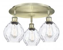 Innovations Lighting 516-3C-AB-G362 - Waverly - 3 Light - 18 inch - Antique Brass - Flush Mount