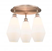 Innovations Lighting 516-3C-AC-G651-7 - Cindyrella - 3 Light - 19 inch - Antique Copper - Flush Mount