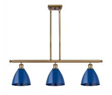 Innovations Lighting 516-3I-BB-MBD-75-BL - Plymouth - 3 Light - 36 inch - Brushed Brass - Cord hung - Island Light