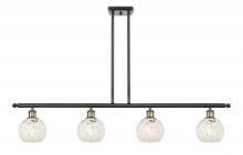 Innovations Lighting 516-4I-BAB-G1216-6WM - White Mouchette - 4 Light - 48 inch - Black Antique Brass - Stem Hung - Island Light