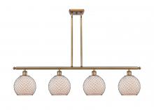 Innovations Lighting 516-4I-BB-G121-8CBK - Farmhouse Chicken Wire - 4 Light - 48 inch - Brushed Brass - Cord hung - Island Light