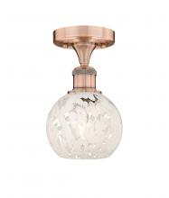 Innovations Lighting 616-1F-AC-G1216-6WM - White Mouchette - 1 Light - 6 inch - Antique Copper - Semi-Flush Mount