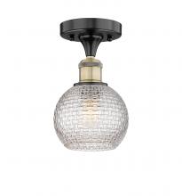 Innovations Lighting 616-1F-BAB-G122C-6CL - Athens - 1 Light - 6 inch - Black Antique Brass - Semi-Flush Mount