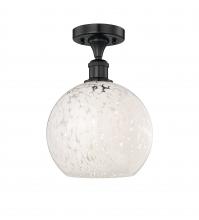 Innovations Lighting 616-1F-BK-G1216-10WM - White Mouchette - 1 Light - 10 inch - Matte Black - Semi-Flush Mount