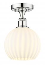 Innovations Lighting 616-1F-PC-G1217-8WV - White Venetian - 1 Light - 8 inch - Polished Chrome - Semi-Flush Mount