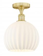 Innovations Lighting 616-1F-SG-G1217-10WV - White Venetian - 1 Light - 10 inch - Satin Gold - Semi-Flush Mount