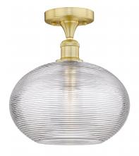 Innovations Lighting 616-1F-SG-G555-12CL - Ithaca - 1 Light - 12 inch - Satin Gold - Semi-Flush Mount