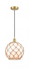 Innovations Lighting 616-1P-SG-G121-10RB - Farmhouse Rope - 1 Light - 10 inch - Satin Gold - Cord hung - Mini Pendant