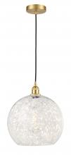 Innovations Lighting 616-1P-SG-G1216-14WM - White Mouchette - 1 Light - 14 inch - Satin Gold - Cord Hung - Pendant