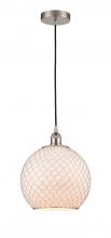 Innovations Lighting 616-1P-SN-G121-10CSN - Farmhouse Chicken Wire - 1 Light - 10 inch - Brushed Satin Nickel - Cord hung - Mini Pendant