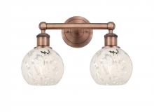 Innovations Lighting 616-2W-AC-G1216-6WM - White Mouchette - 2 Light - 15 inch - Antique Copper - Bath Vanity Light