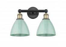 Innovations Lighting 616-2W-BAB-MBD-75-SF - Plymouth - 2 Light - 17 inch - Black Antique Brass - Bath Vanity Light