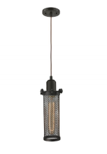 Innovations Lighting 900-1P-BK-CE216-BK - Quincy Hall - 1 Light - 5 inch - Matte Black - Cord hung - Mini Pendant