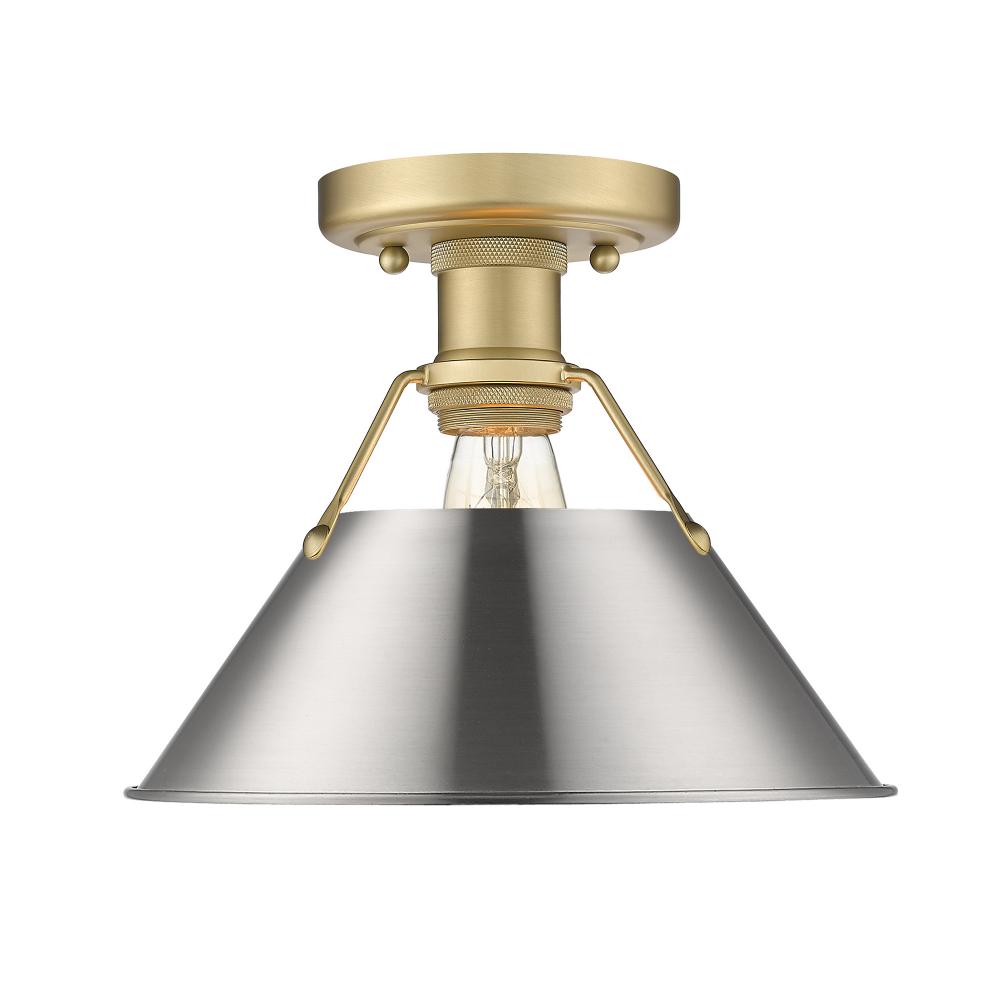 Orwell BCB Flush Mount in Brushed Champagne Bronze with Pewter shade