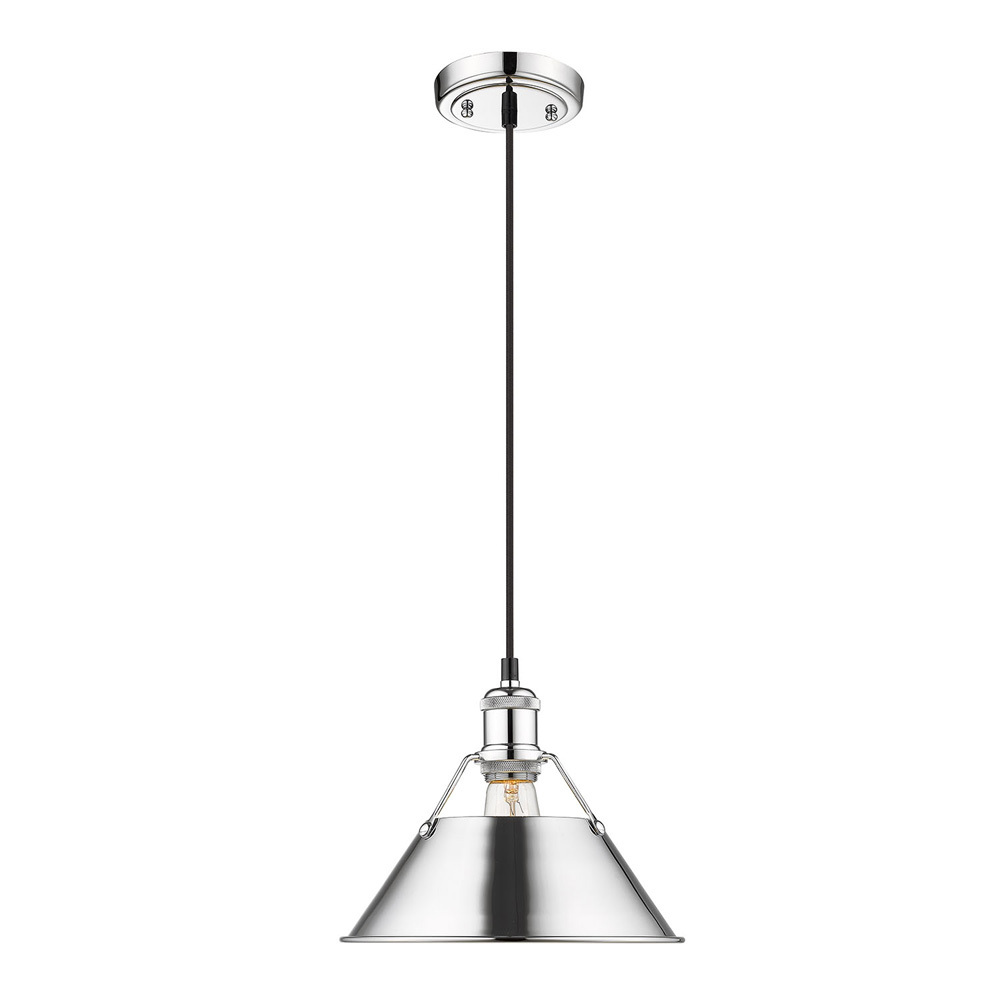 Orwell CH Medium Pendant - 10" in Chrome with Chrome shade