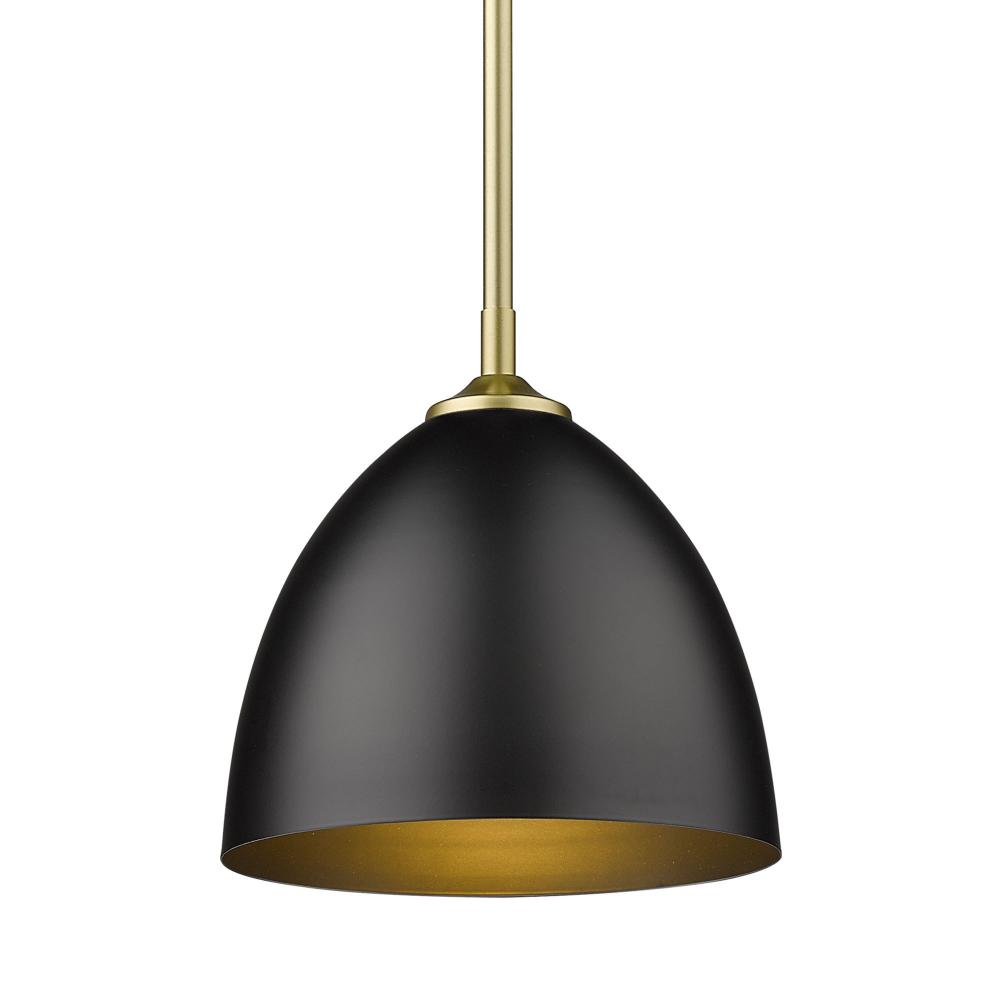 Zoey Small Pendant in Olympic Gold with Matte Black Shade