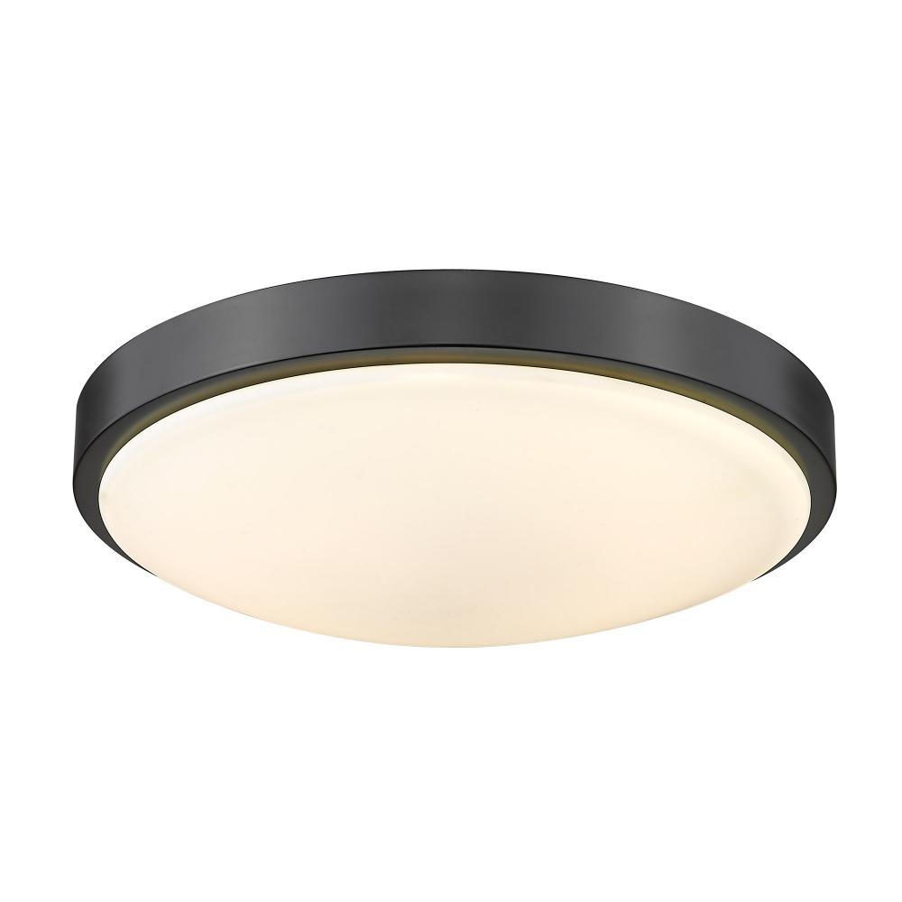 Gabi 13" Flush Mount in Matte Black with Opal Glass