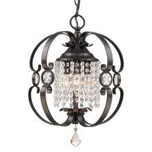 Golden 1323-M3 EBB - Ella Mini Chandelier in Etruscan Bronze