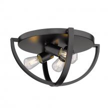 Golden 3167-FM15 BLK - Colson BLK 15" Flush Mount in Matte Black