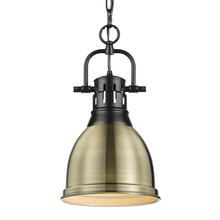 Golden 3602-S BLK-AB - Duncan Small Pendant with Chain