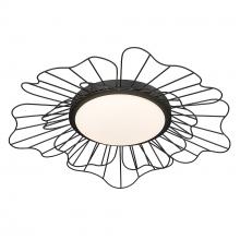 Golden 9132-FM24 NB-OP - Yasmin NB Flush Mount - 24" in Natural Black with Opal Glass Shade