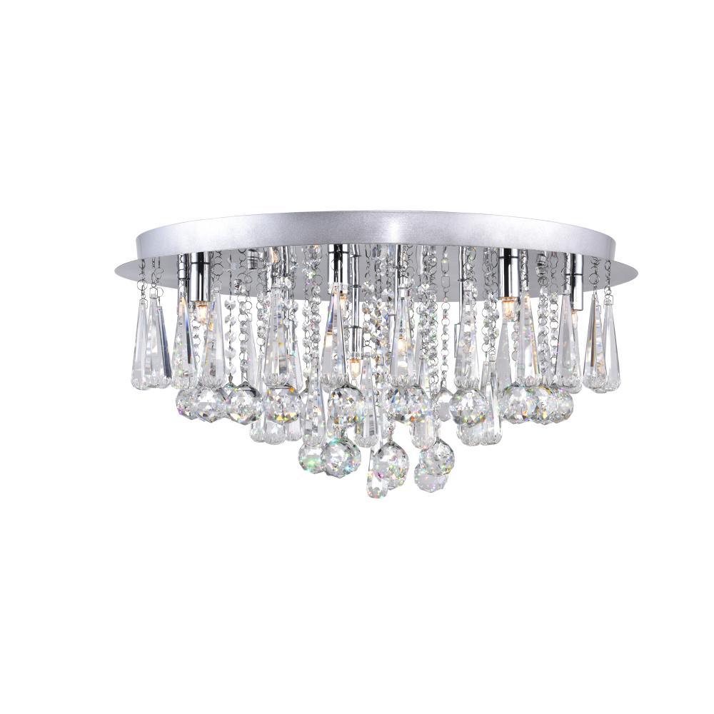 Brianna 12 Light Flush Mount With Chrome Finish