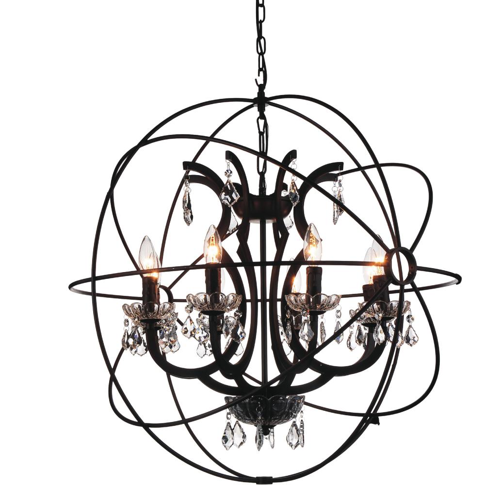 Campechia 8 Light Up Chandelier With Brown Finish