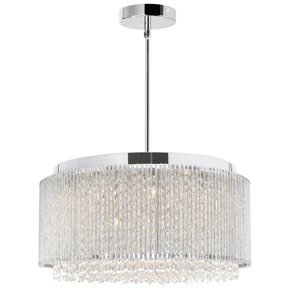 Claire 12 Light Drum Shade Chandelier With Chrome Finish