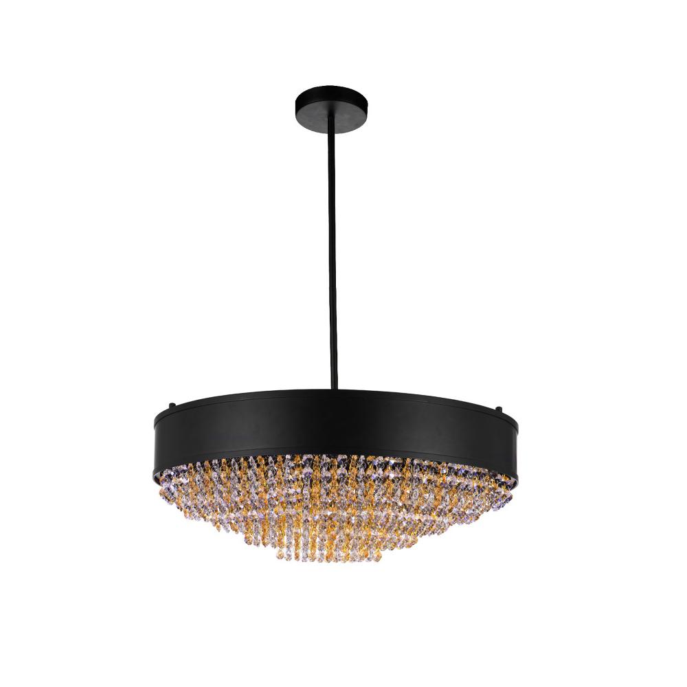 Medina 10 Light Drum Shade Chandelier With Black Finish