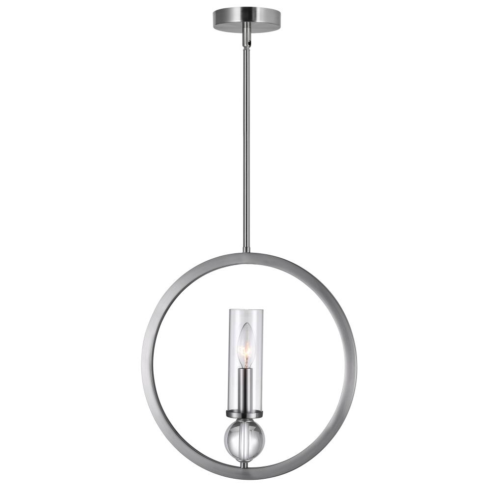 Elton 1 Light Pendant With Satin Nickel Finish