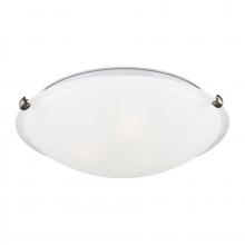 Generation Lighting 7543503-962 - Clip Ceiling transitional 3-light indoor dimmable flush mount in brushed nickel silver finish with s