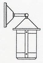 Arroyo Craftsman BB-8WTN-AB - 8" berkeley wall mount - wet rated