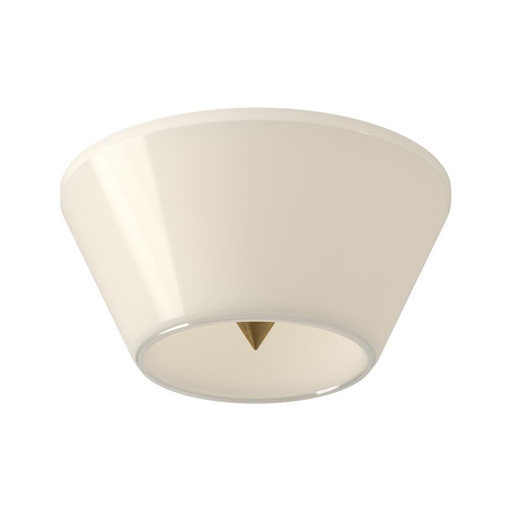 Holt 10-in Brushed Gold/Glossy Opal Glass LED Flush Mount