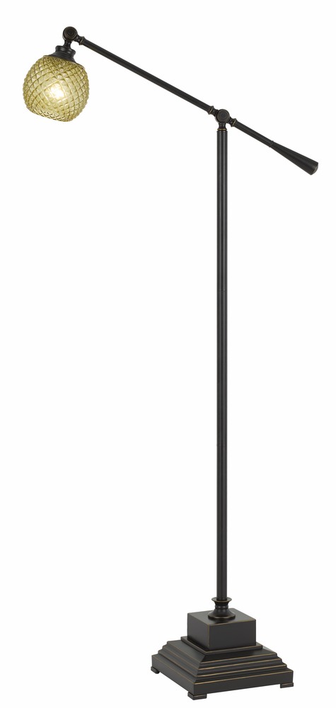 60W Brandon Metal Floor Lamp With Glass Shade