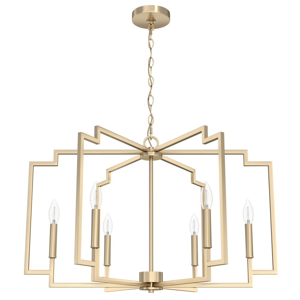 Hunter Zoanne Alturas Gold 6 Light Chandelier Ceiling Light Fixture