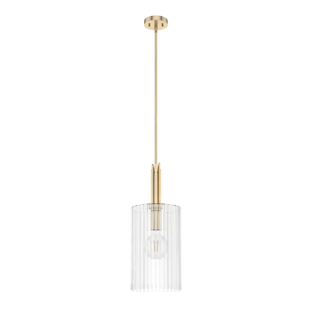 Hunter Gatz Alturas Gold with Clear Glass 1 Light Pendant Ceiling Light Fixture