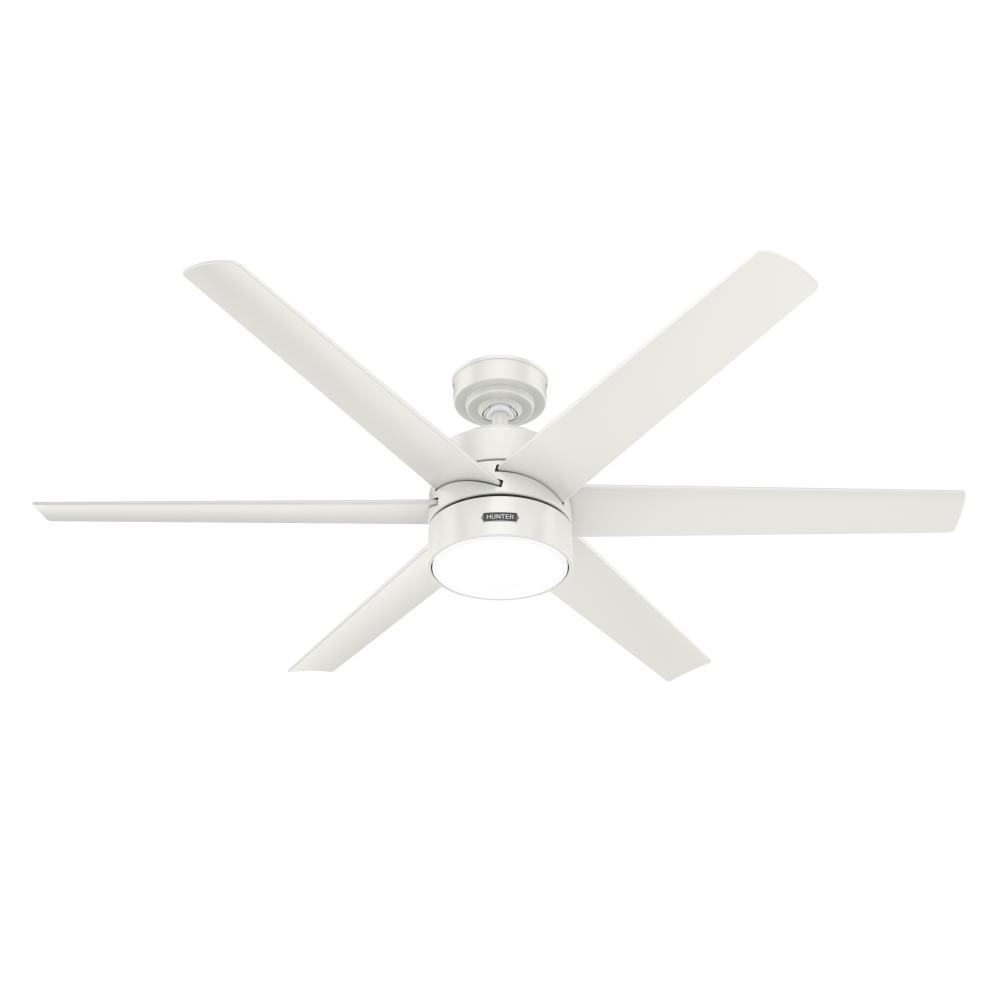 Hunter 60 inch Solaria ENERGY STAR® Fresh White Damp Rated Ceiling Fan with LED Light Kit