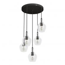 Hunter 19898 - Hunter Maple Park Noble Bronze with Clear Glass 5 Light Pendant Cluster Ceiling Light Fixture