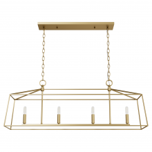 Hunter 13100 - Hunter Fair Oaks Luxe Gold 4 Light Chandelier Ceiling Light Fixture