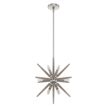 Hunter 19340 - Hunter Jupiter Star Brushed Nickel 12 Light Pendant Ceiling Light Fixture