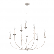 Hunter 19633 - Hunter Southcrest Distressed White 9 Light Chandelier Ceiling Light Fixture