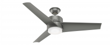 Hunter 59472 - Hunter 54 inch Havoc Matte Silver WeatherMax Indoor / Outdoor Ceiling Fan with LED Light Kit