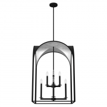 Hunter 19736 - Hunter Dukestown Natural Black Iron and Silver Leaf 8 Light Pendant Ceiling Light Fixture