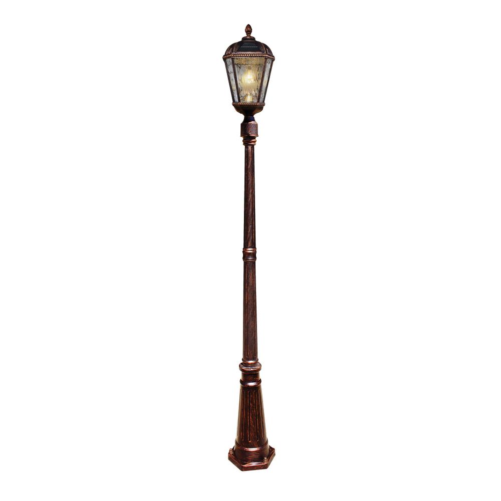 Royal Bulb Single Solar Lamp Post - Brushed Bronze Finish