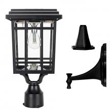 Gama Sonic 115B50033 - Grand Prairie Bulb Solar Light â€“ Wall/Pier/3â€ Fitter Mounts â€“ Black