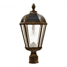 Gama Sonic 98B312 - Royal Bulb Solar Lamp with GS Solar LED Light Bulb - 3 Inch Fitter Mount - Weathered Bronze Finish