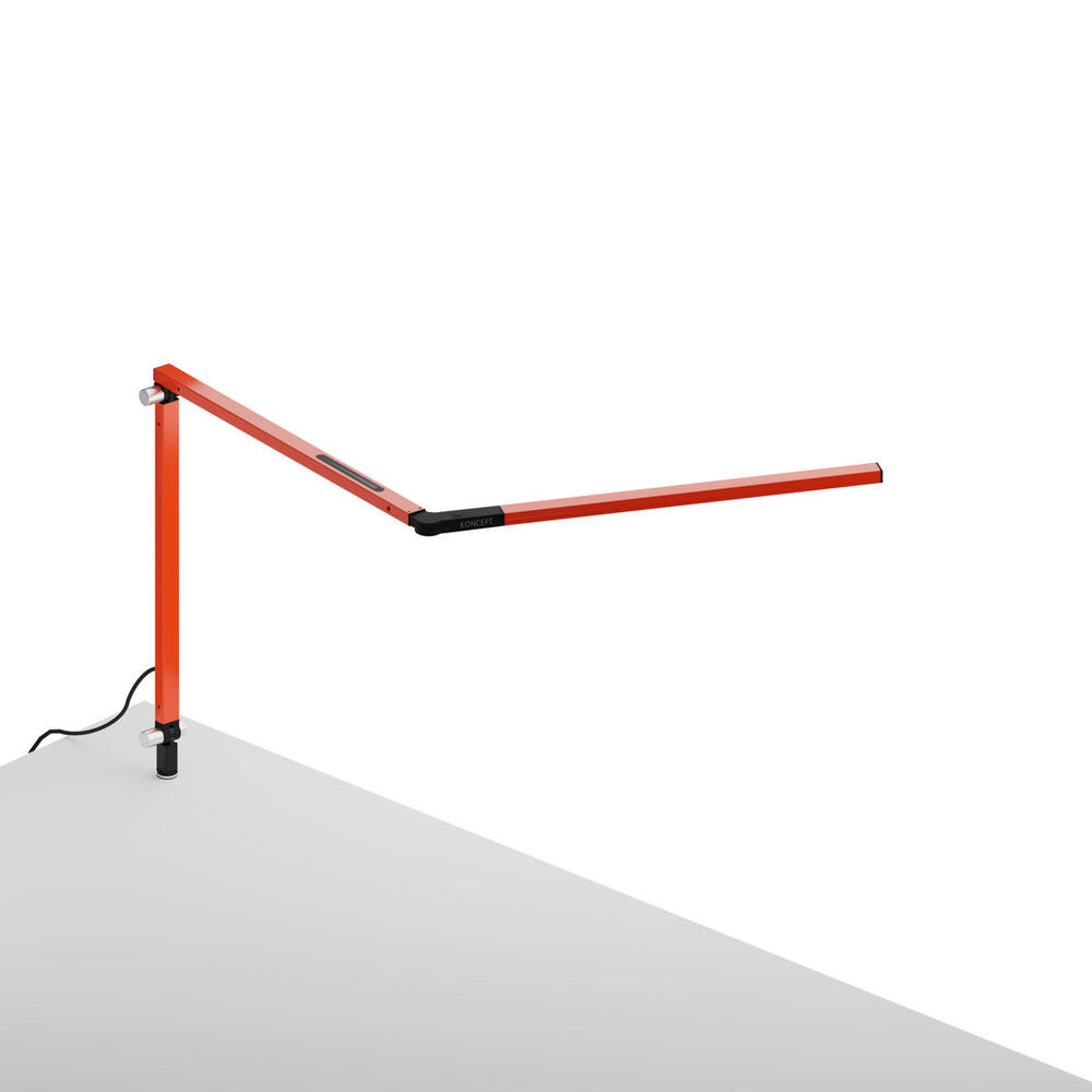 Z-Bar mini Desk Lamp with through-table mount (Warm Light; Orange)