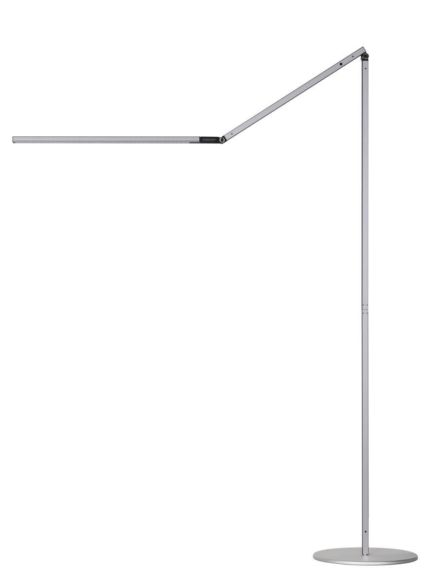 Z-Bar Floor Lamp (Warm Light; Silver)