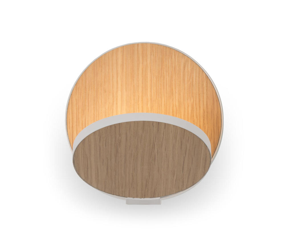 Gravy Wall Sconce - Matte White Body, White Oak plates - Plug-in